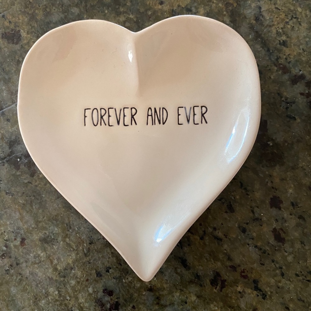 tag heart trinket ceramic dish “forever and ever”